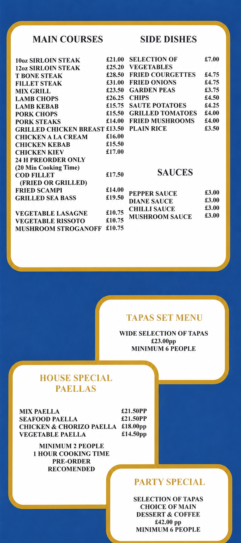 La Farola menu page 3